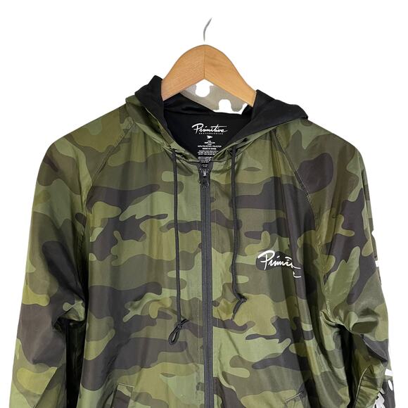 Primitive Men's Script Camo Hooded Full Zip Windbreaker Jacket Green Size Small - Picture 5 of 8